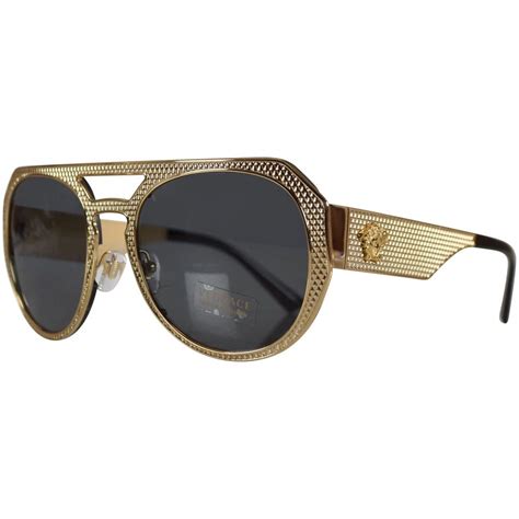 gold frame sunglasses men versace.